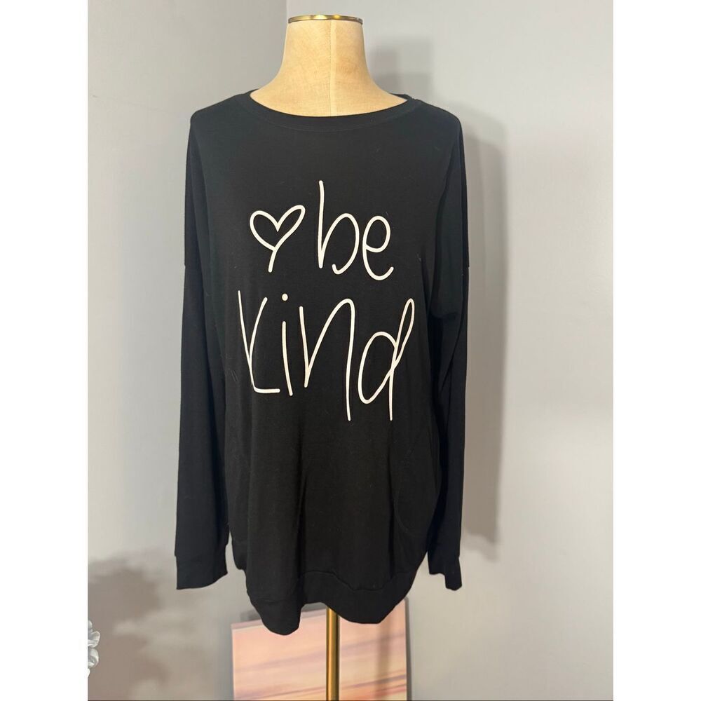 ONLYSHE Womens Crewneck Pullover Pockets Loose Tunic Long Sleeve Black Medium - Picture 9 of 10